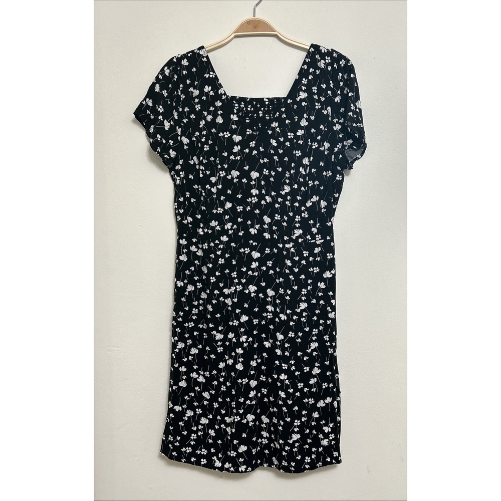 Old Navy Black & White Floral Short Sleeve Mini Dress Large